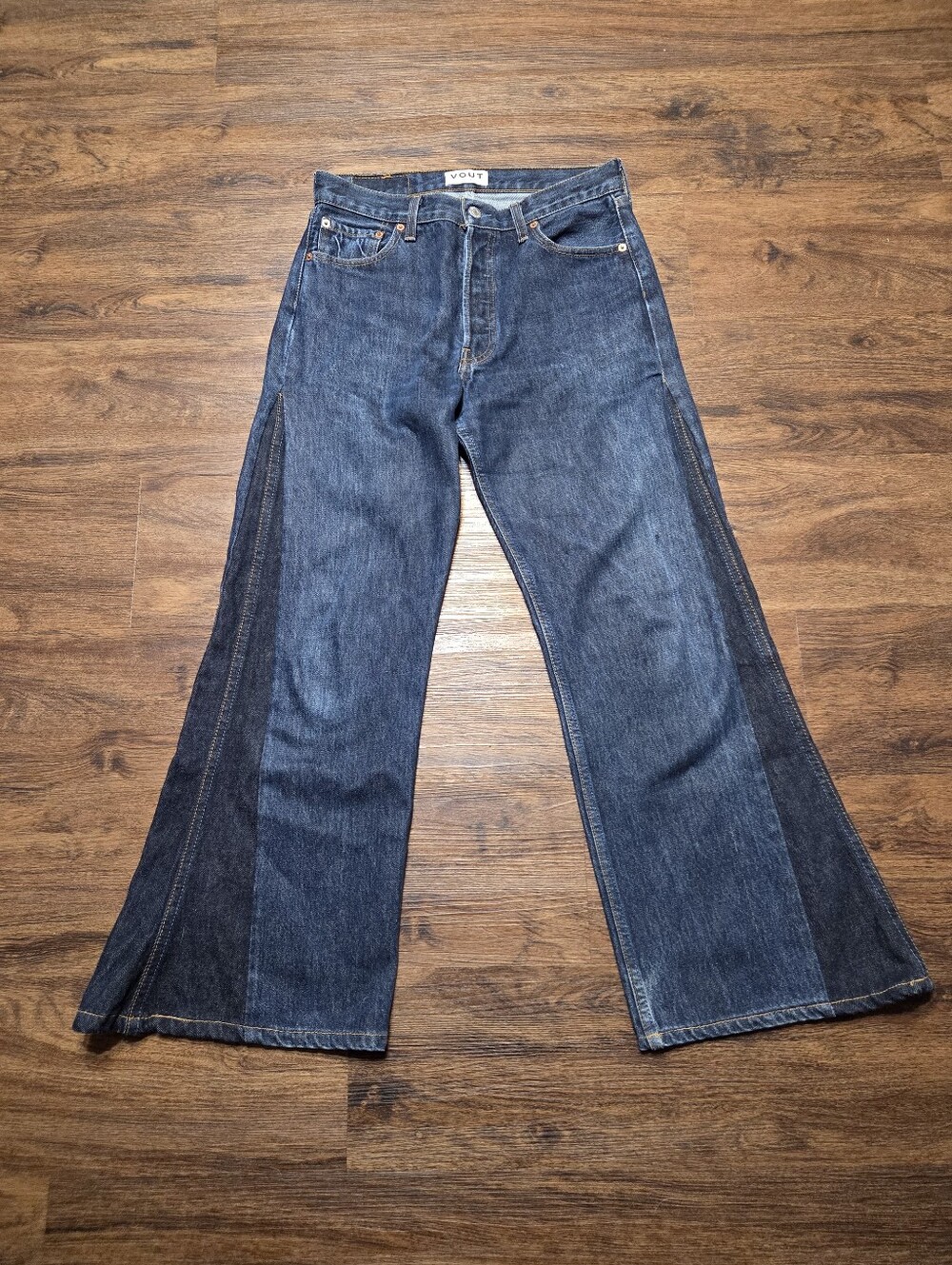Levis 501 Vout Atelier Wide Leg Jeans Button Fly 30